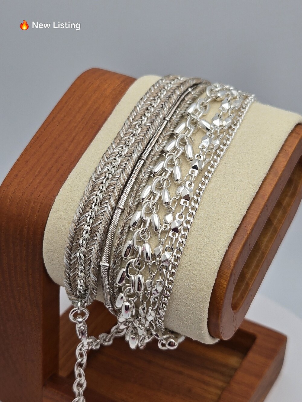 Stella & Dot Retired Helai Wrap Bracelet Convertible Silver Chain 20.5"